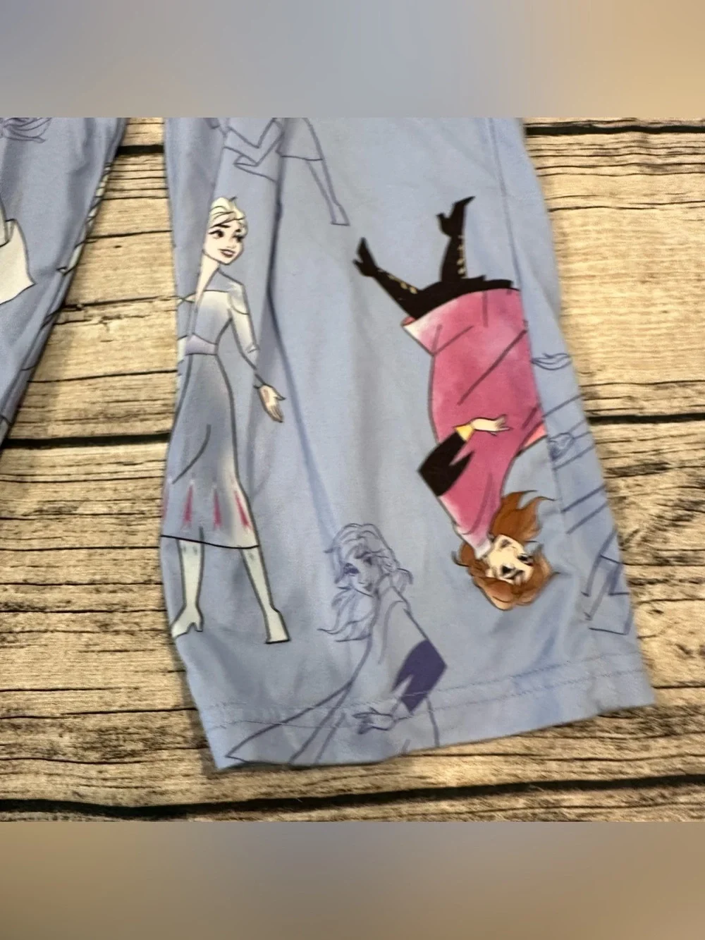 Disney Frozen Girls Pajama Set in Light Blue with Pink Accents Size 4t